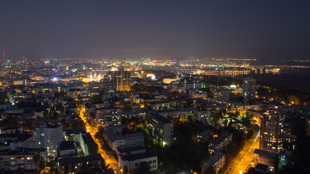 Вид с самого высокого здания Украины в Киеве