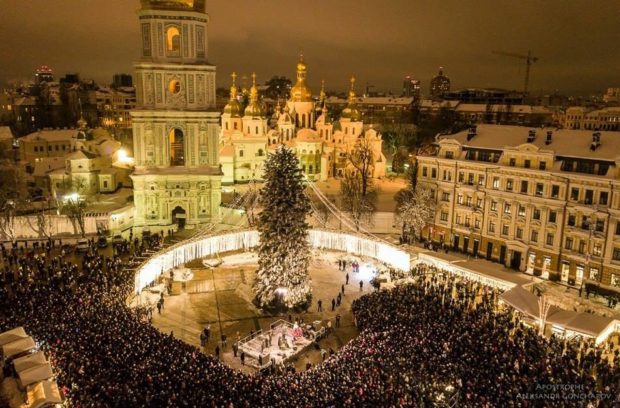 Новогодняя Софиевская площадь, Киев