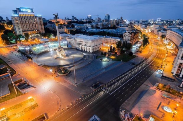 Киев, Крещатик с высоты, фото