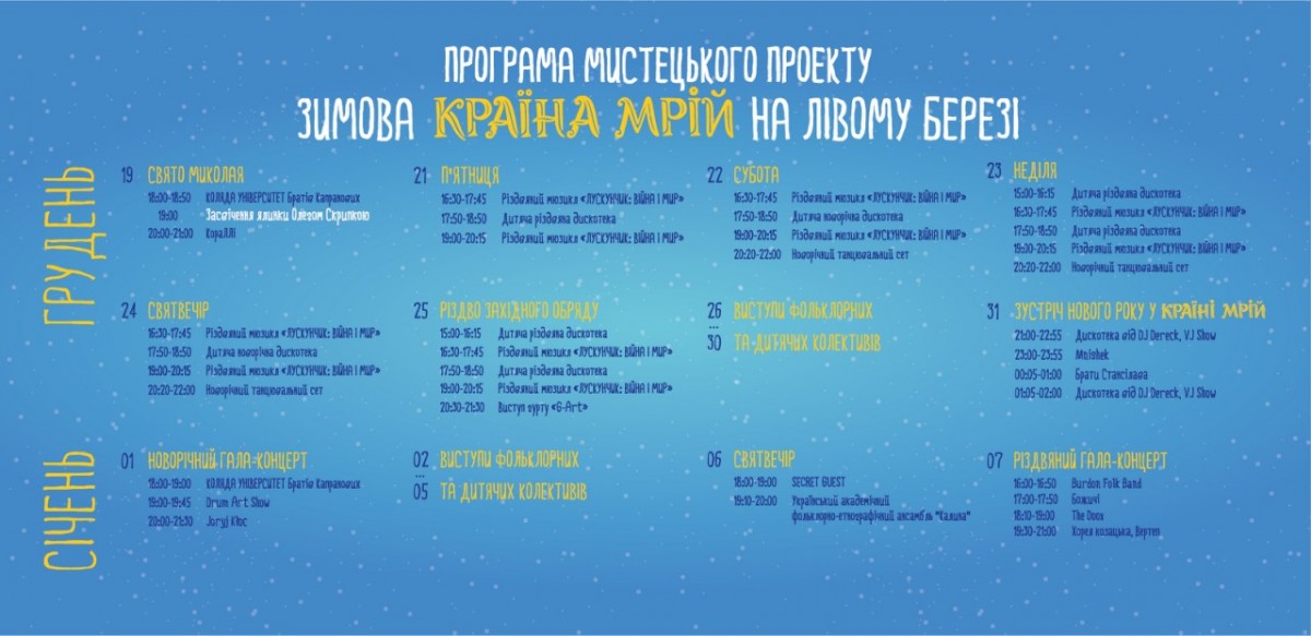 На Левом берегу стартует масштабный художественный проект Зимняя "Країна мрій"