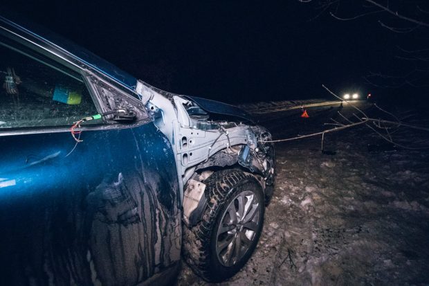 В лесу Деснянского района Киева Renault на полном ходу сбил военнослужащего
