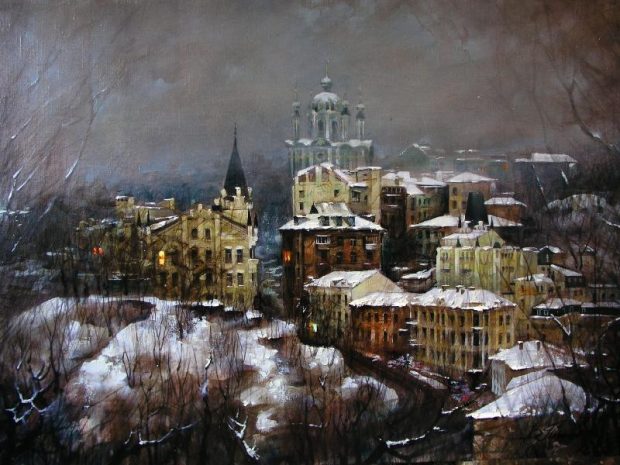 Виталий Петровский. Киев. Зима. Андреевский спуск