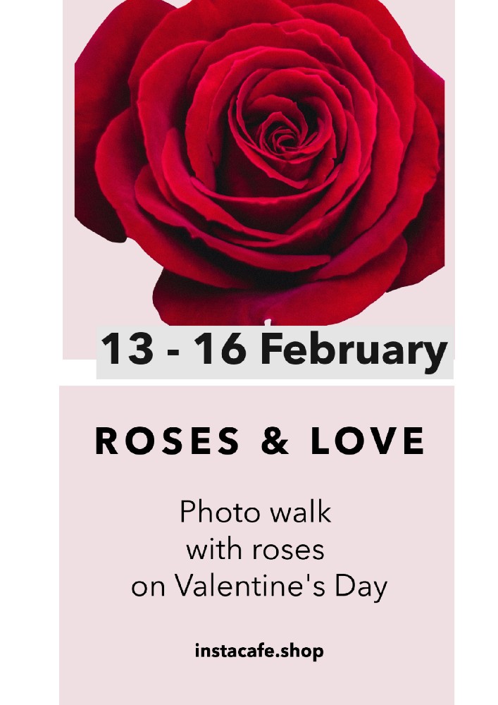 Фото-прогулянка до Дня закоханих із пелюстками троянд від InstaCafé на Воздвиженці Киев