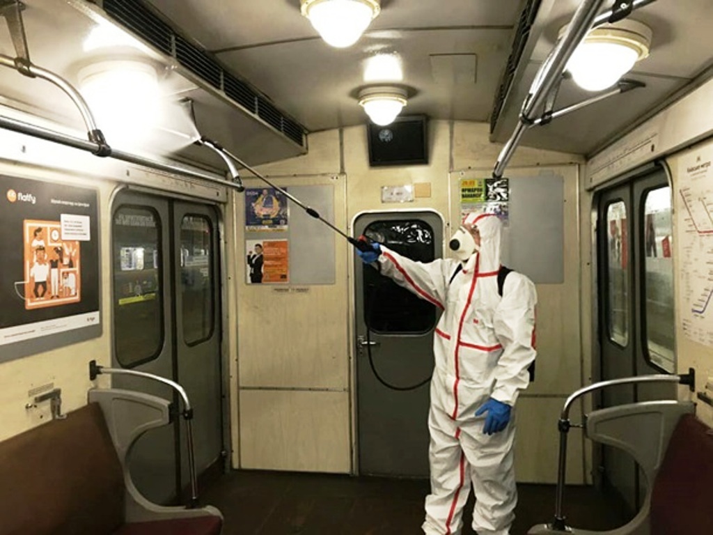 Дезинфекция в метро, Киев