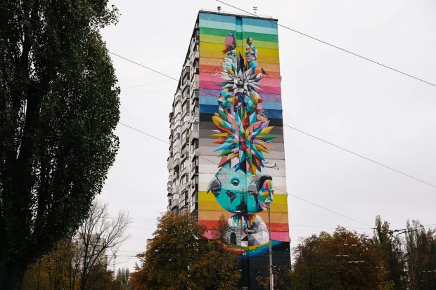 Мурал на здании. Святошинский район