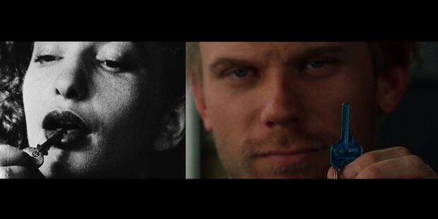 Кадр из "Полуденных сетей" и кадр из "Малхолланд Драйв" Дэвида Линча