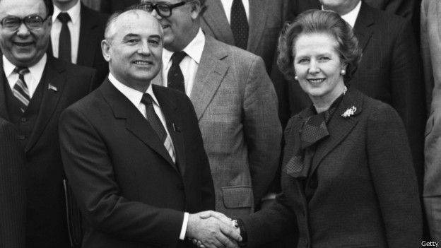 Маргарет Тетчер та Горбачов