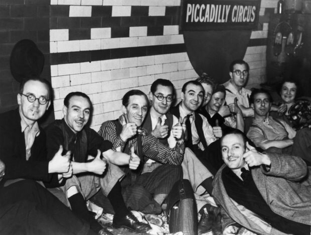 Some English People Sheltered In The Subway Of London During The Bombings 1940-1945