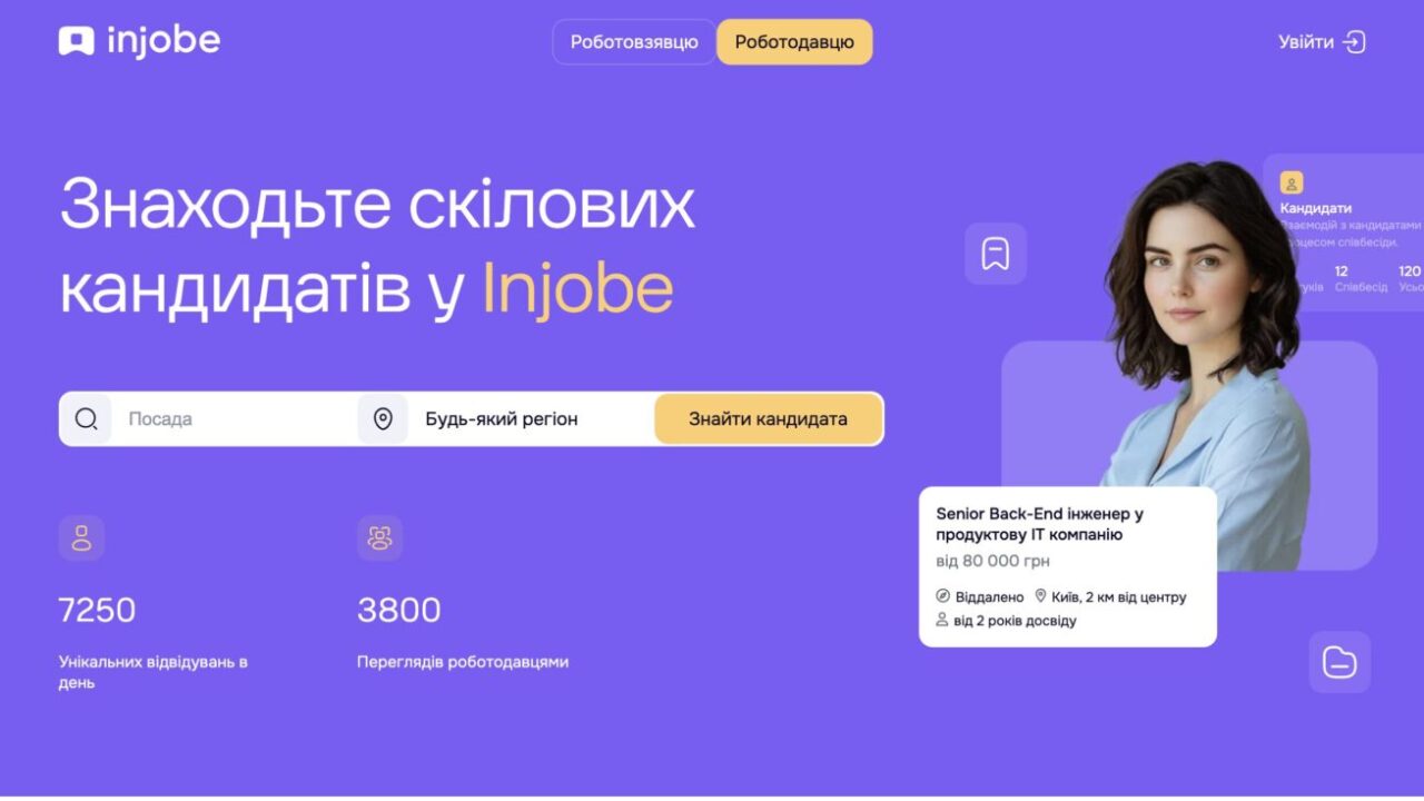 У Києві почав роботу новий сайт з пошуку дистанційної роботи Injobe: як це працює