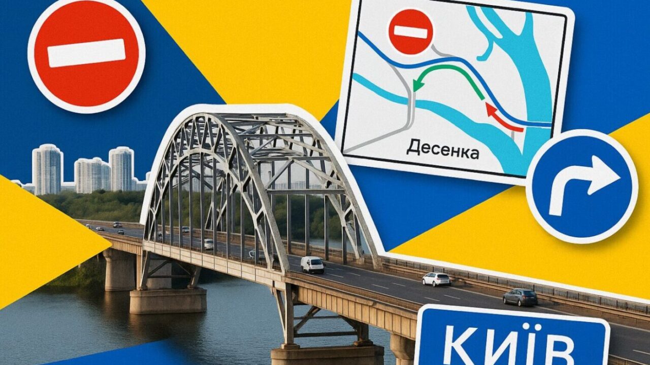 У Києві змінили схему руху на мосту через річку Десенка