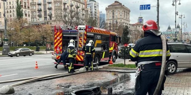 Підпал шин біля КМДА у Києві: чоловіка затримали