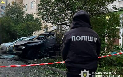 Вибух BMW X3 у Голосіївському районі Києва з вибуховим пристроєм