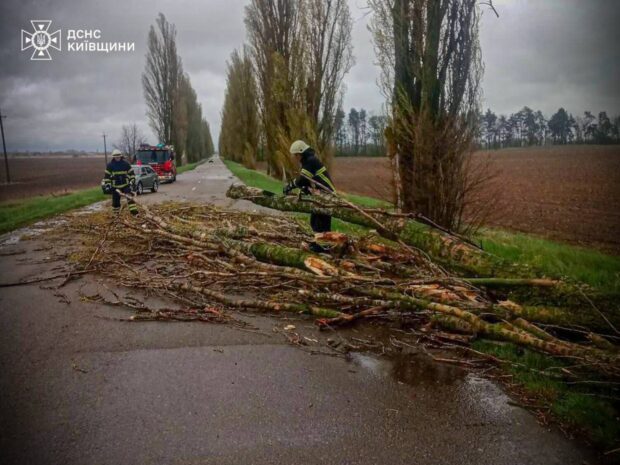 На Київщині ліквідовують наслідки негоди: майже 60 тисяч споживачів без світла