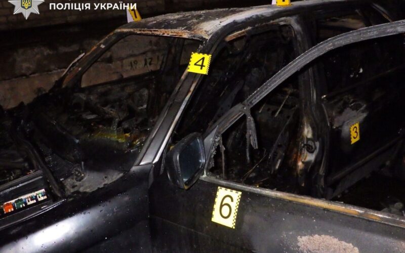 Обікрали та підпалили чужий автомобіль: у Києві затримали двох зловмисників (фото)