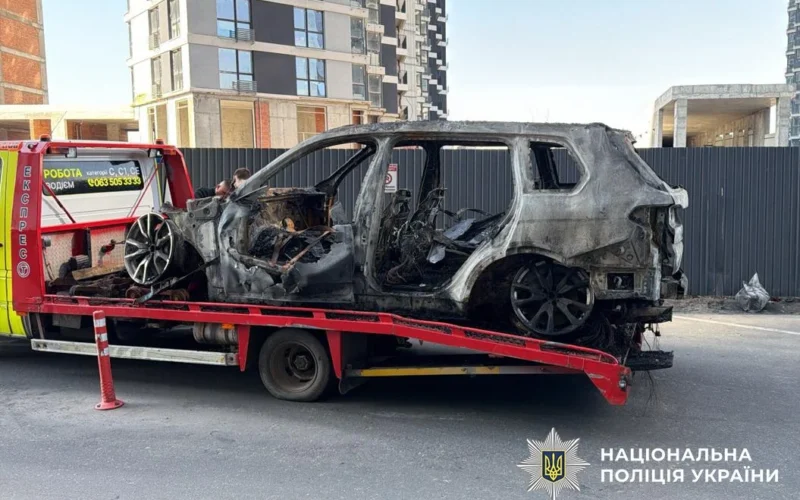 Правоохоронці повідомили про підозру двом фігурантам, які підпалили автомобіль BMW X7 одного зі столичних бізнесменів (відео)