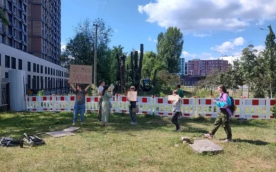 На Теремках протестують проти вирубки дерев