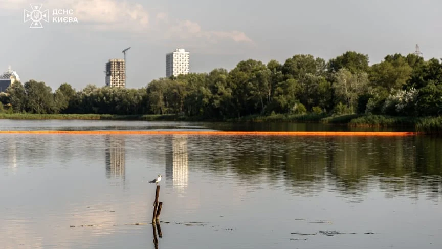 У Києві очистили Кирилівське озеро після російської атаки (відео)